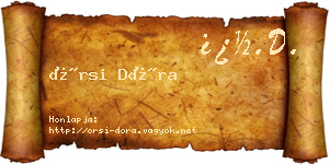 Örsi Dóra névjegykártya